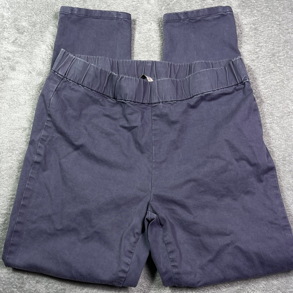 Soft Surroundings Women's Pull On Button Accent Ankle Pants Medium‎ Blue